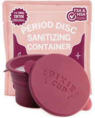 Pixie Cup sterilizing container collapsible design for compact travel and quick cleanup