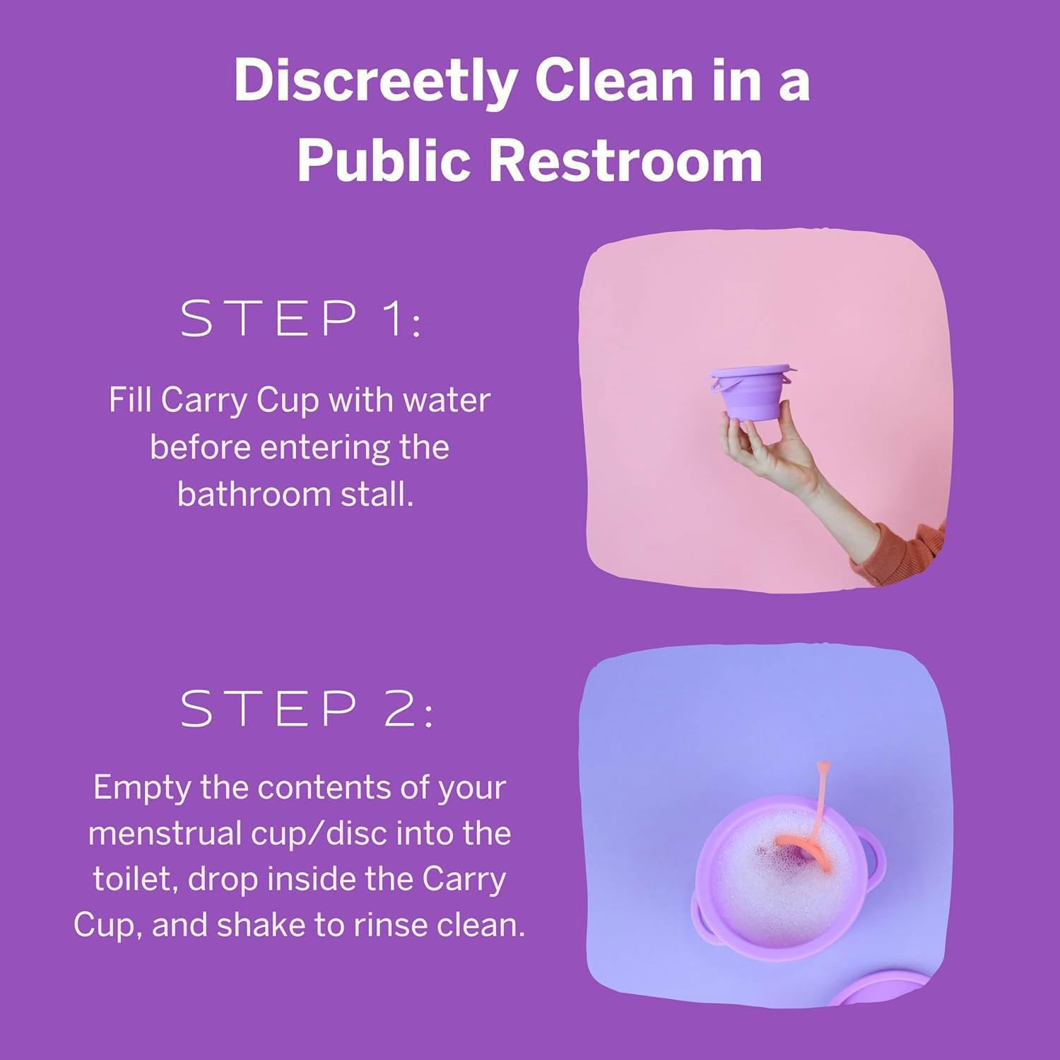 Pixie Cup sterilizing container tucked in a dorm bag for discreet hygiene.