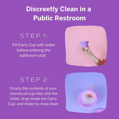 Pixie Cup sterilizing container tucked in a dorm bag for discreet hygiene.