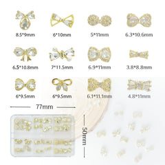 Pizadix dainty bow nail art embellishment enhances any manicure style.