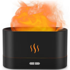 PIZAY Flame LED essential oil diffuser in black with 180mL reservoir