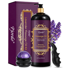 Pjordo Lavender Massage Oil bottle with lavender