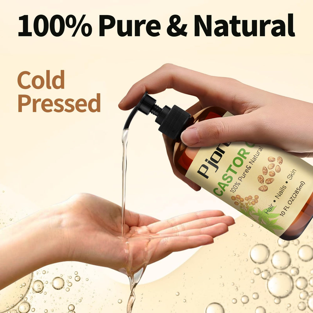 10 oz cold-pressed castor oil bottle