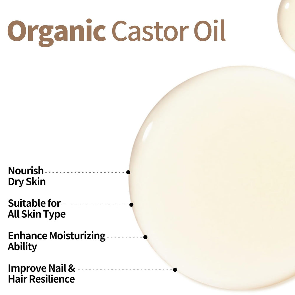 Two 4 oz cold-pressed castor oil bottles