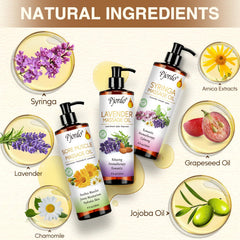 Pjordo Aromatherapy lavender massage oil bottle