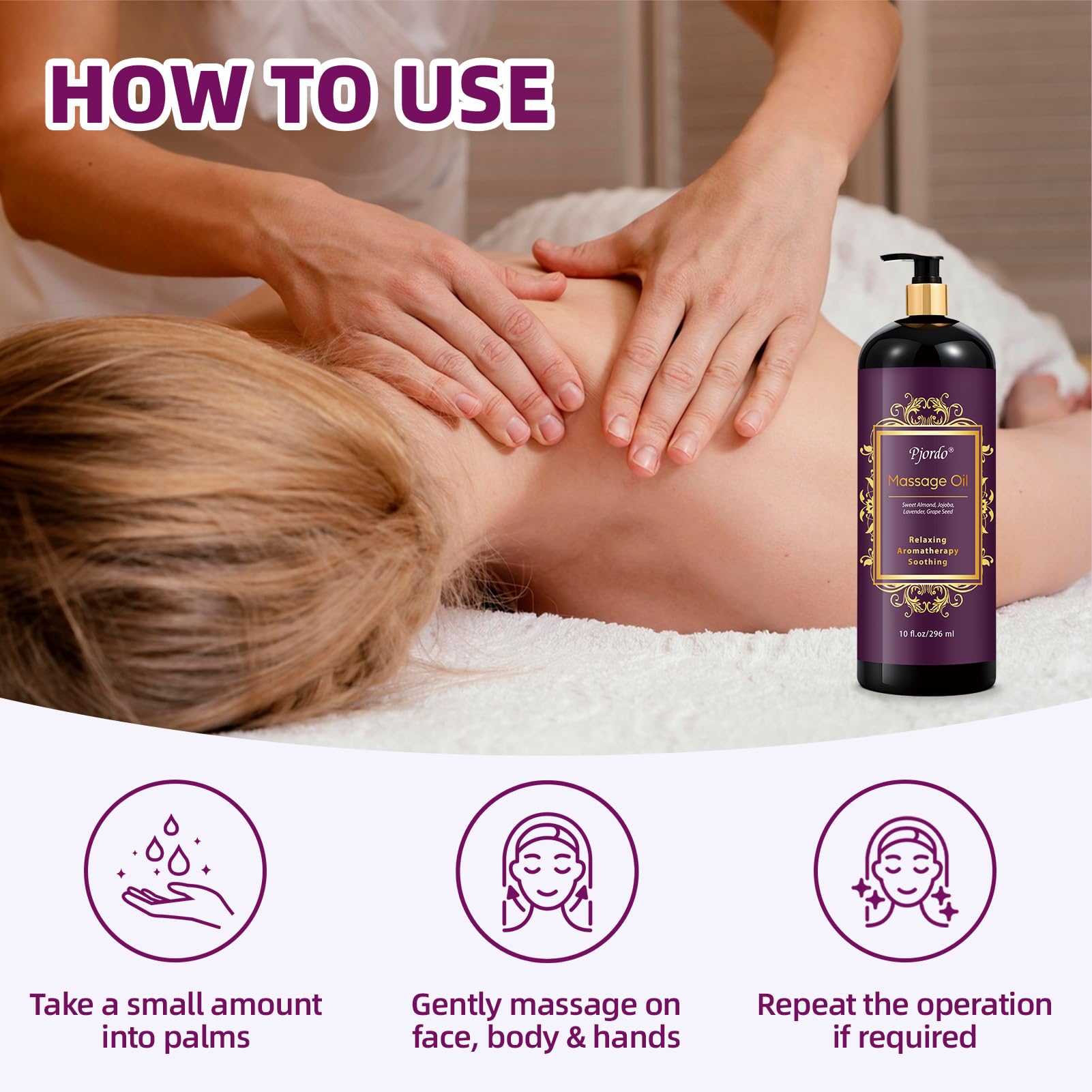 Pjordo Lavender Massage Oil packaging