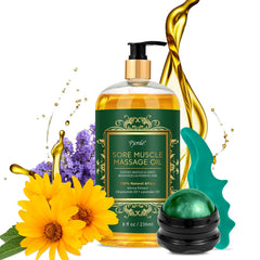 Pjordo Sore Muscle Massage Oil with rollerball applicator