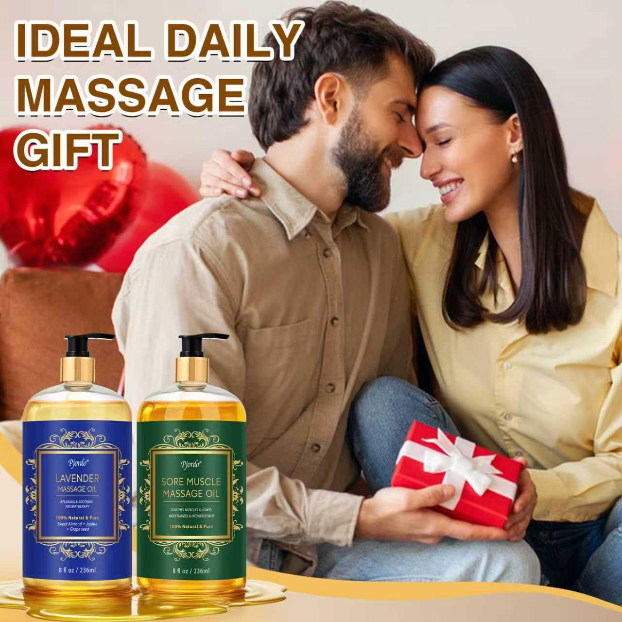 Gift-ready spa massage oil set