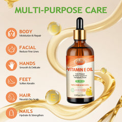 Vitamin E oil used as daily moisturizer for skin
