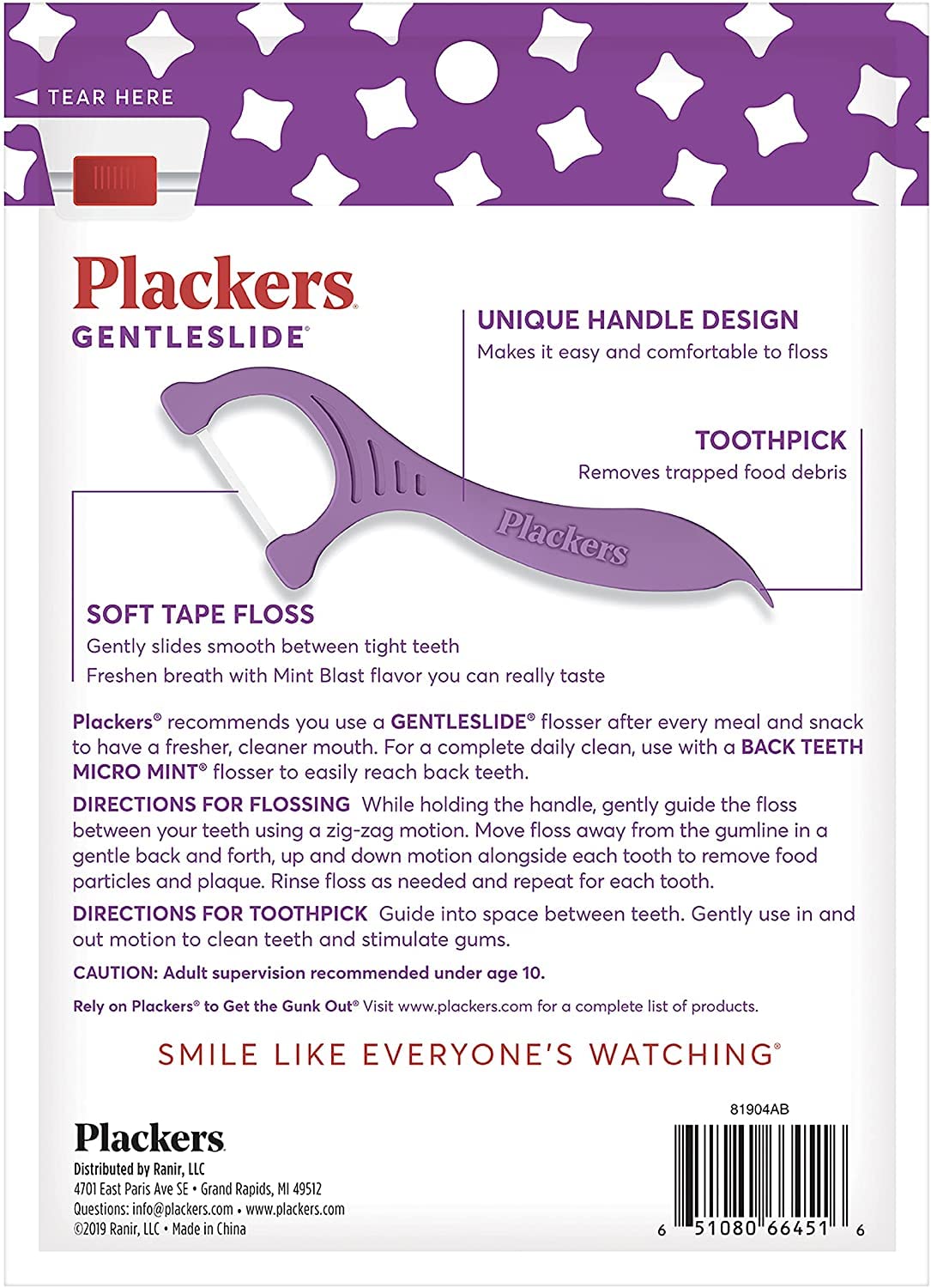 Close-up of Gentleslide Dentla Flosser tip for tight spaces