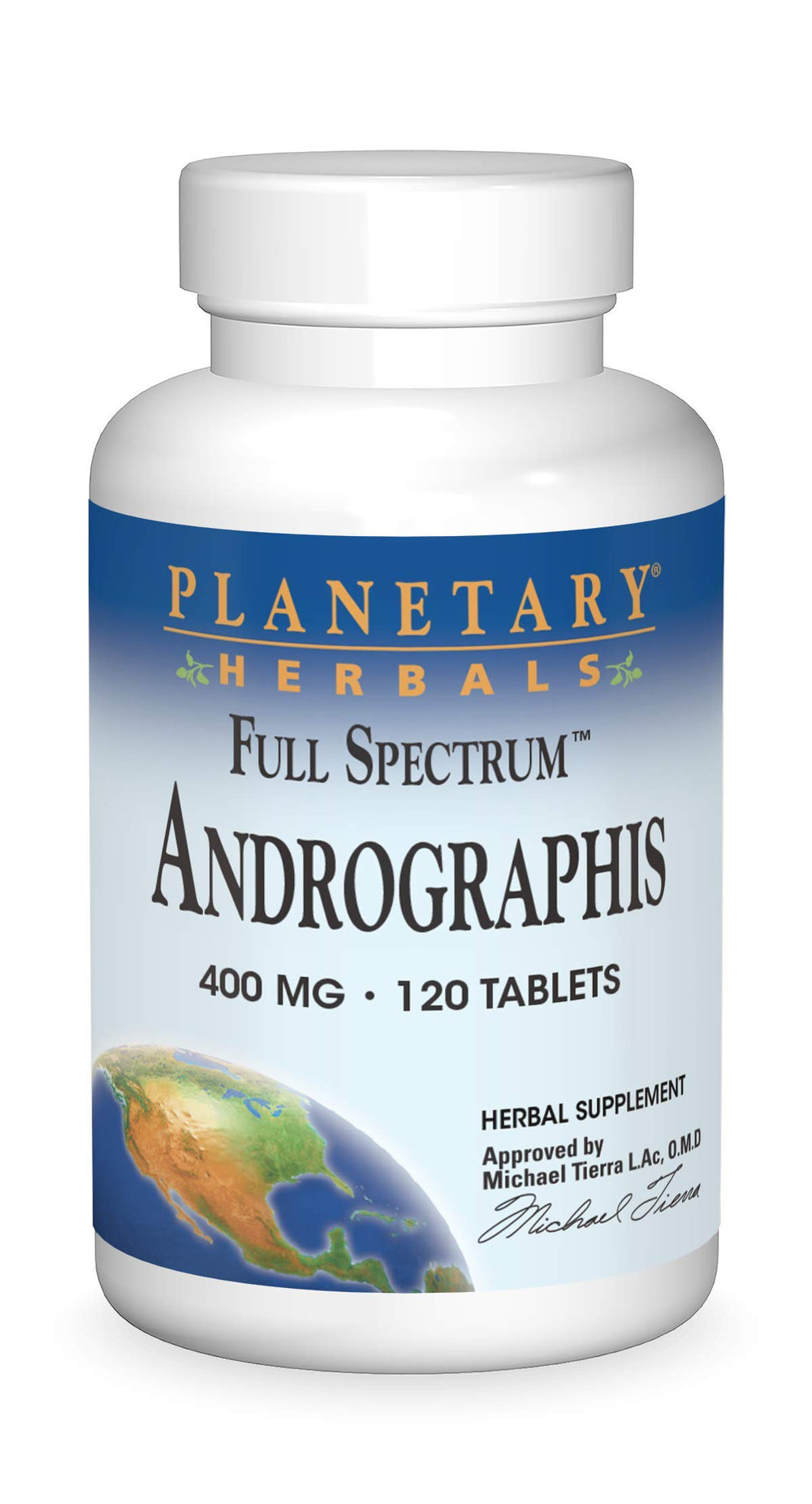 Planetary Herbals Full Spectrum Andrographis 400mg bottle with 120 tablets