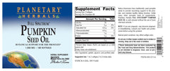Ingredients and nutrition information for Planetary Herbals Pumpkin Seed Oil