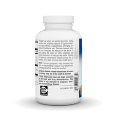 Nutritional information panel on Triphala bottle