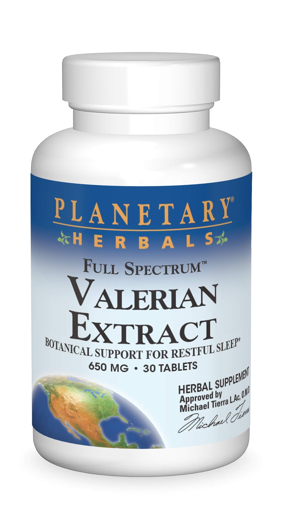 Planetary Herbals Full Spectrum Valerian Extract Tablets bottle