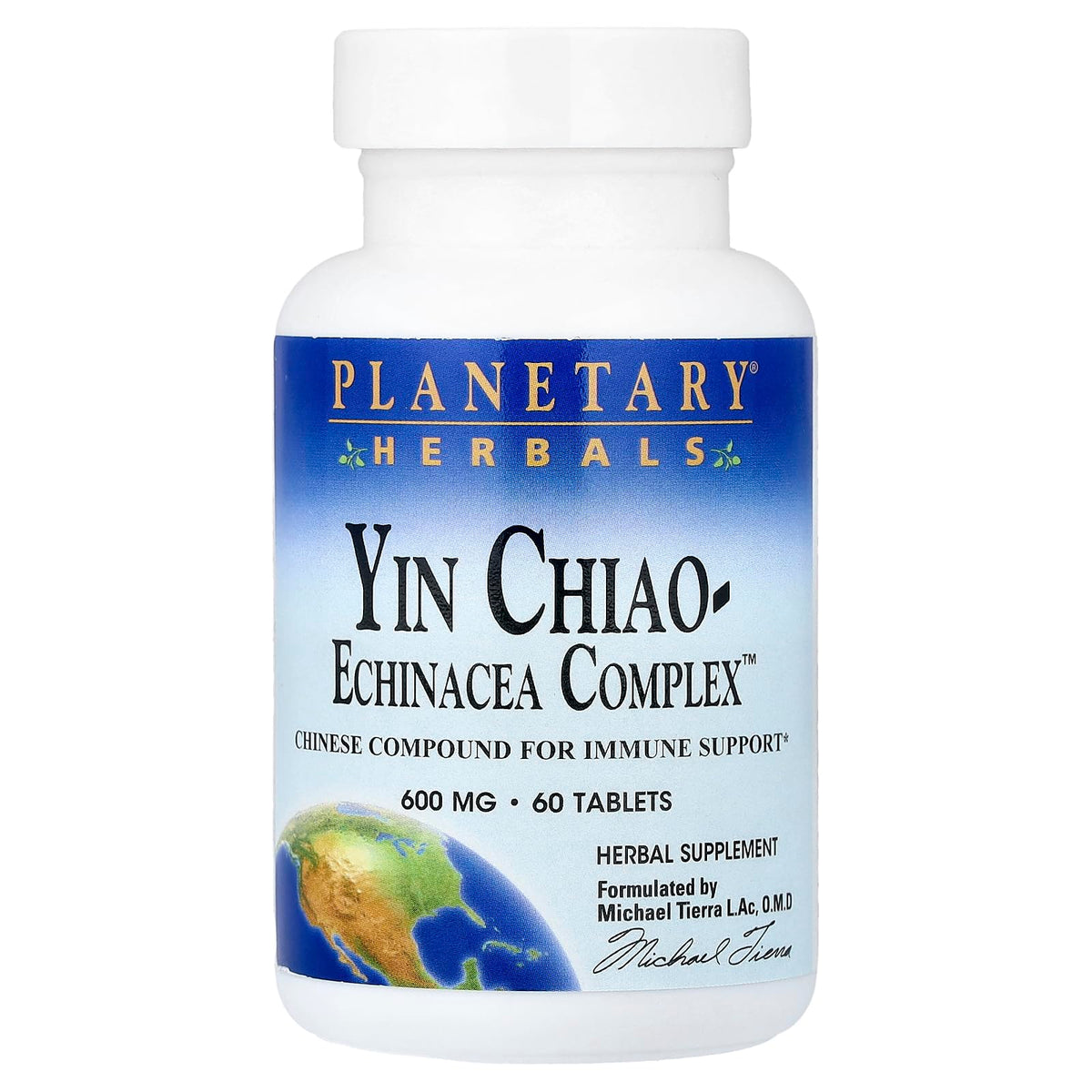 Bottle of Yin Chiao-Echinacea Complex Planetary Herbals 60 Tabs