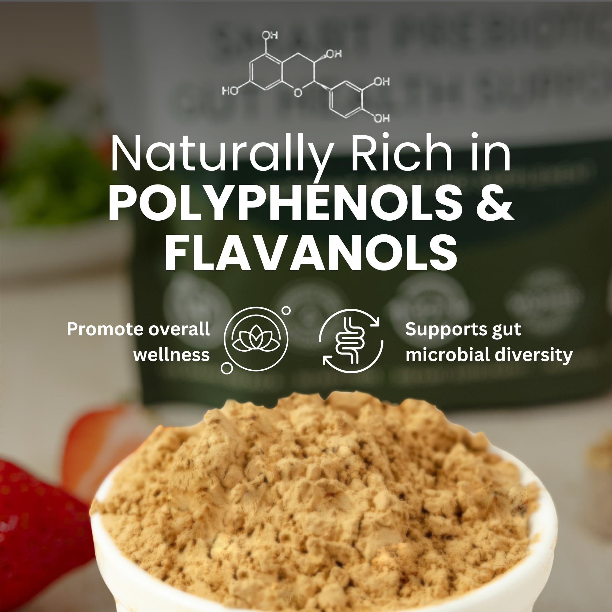 Plant-based, allergen-free prebiotic powder scoop