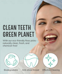 Plant-based dental floss sticks - shred-resistant