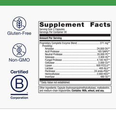Plant-based digestive enzyme capsules