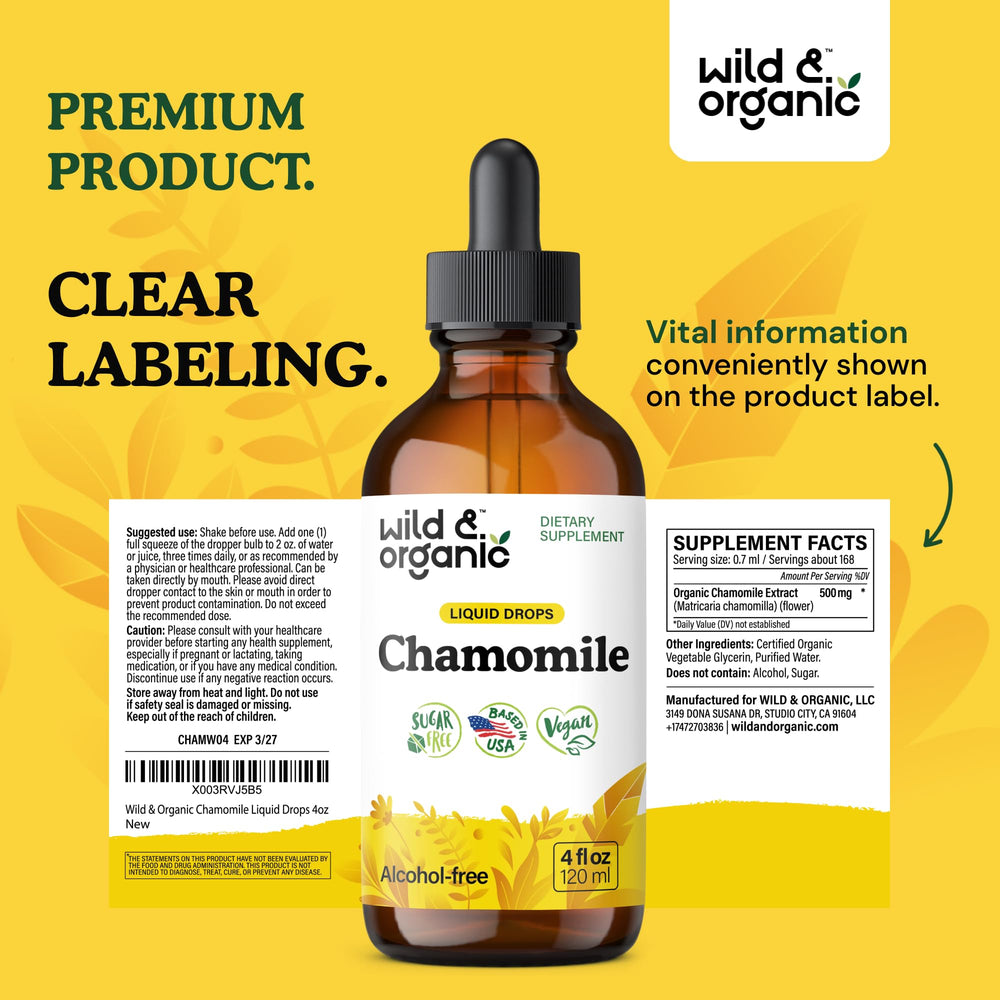Plant-based vegan chamomile supplement illustration