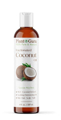 Front view of Plant Guru Fractionated Coconut Oil 8 oz bottle