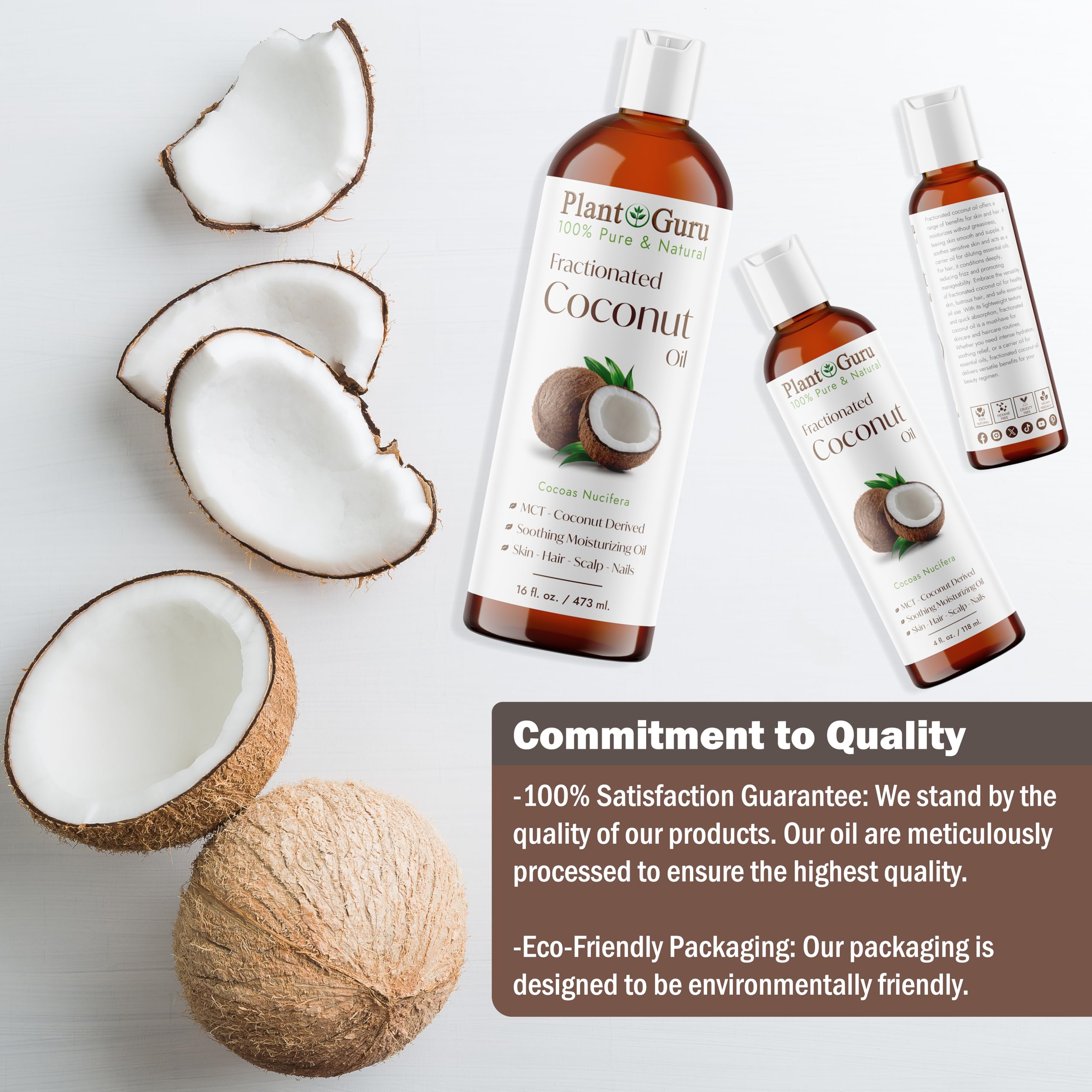 Versatile, multi-use coconut oil for skin, hair, and massage