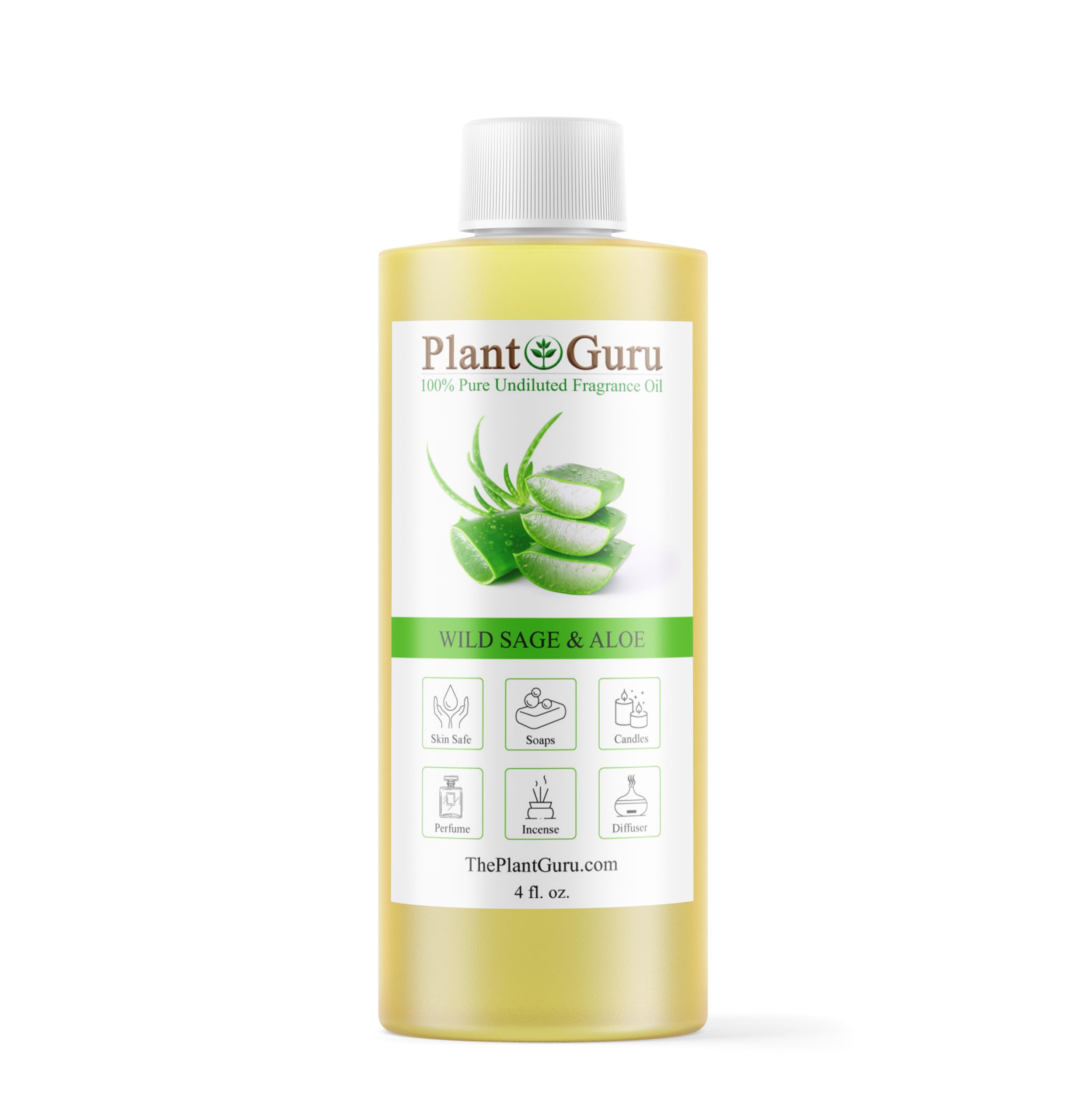 Plant Guru Wild Sage Aloe fragrance oil bottle for DIY projects and home fragrance