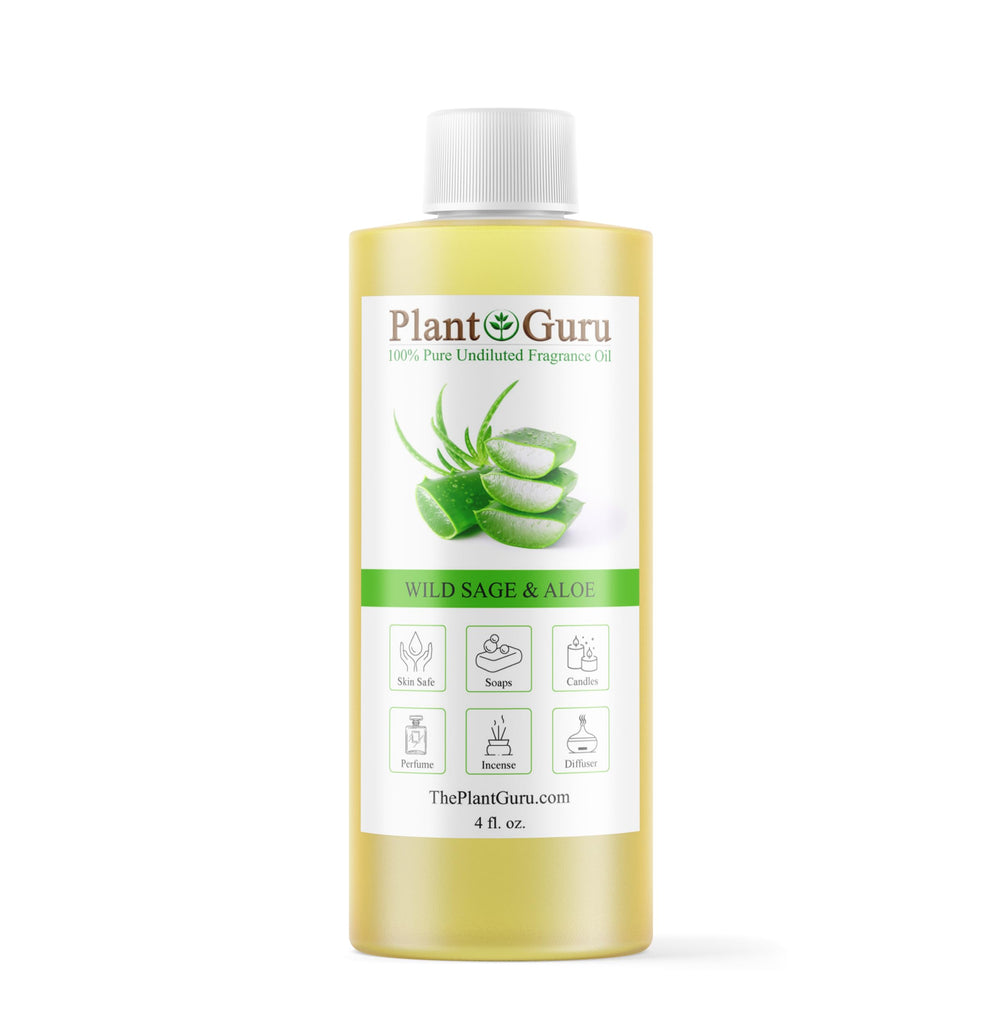 Plant Guru Wild Sage Aloe fragrance oil bottle for DIY projects and home fragrance
