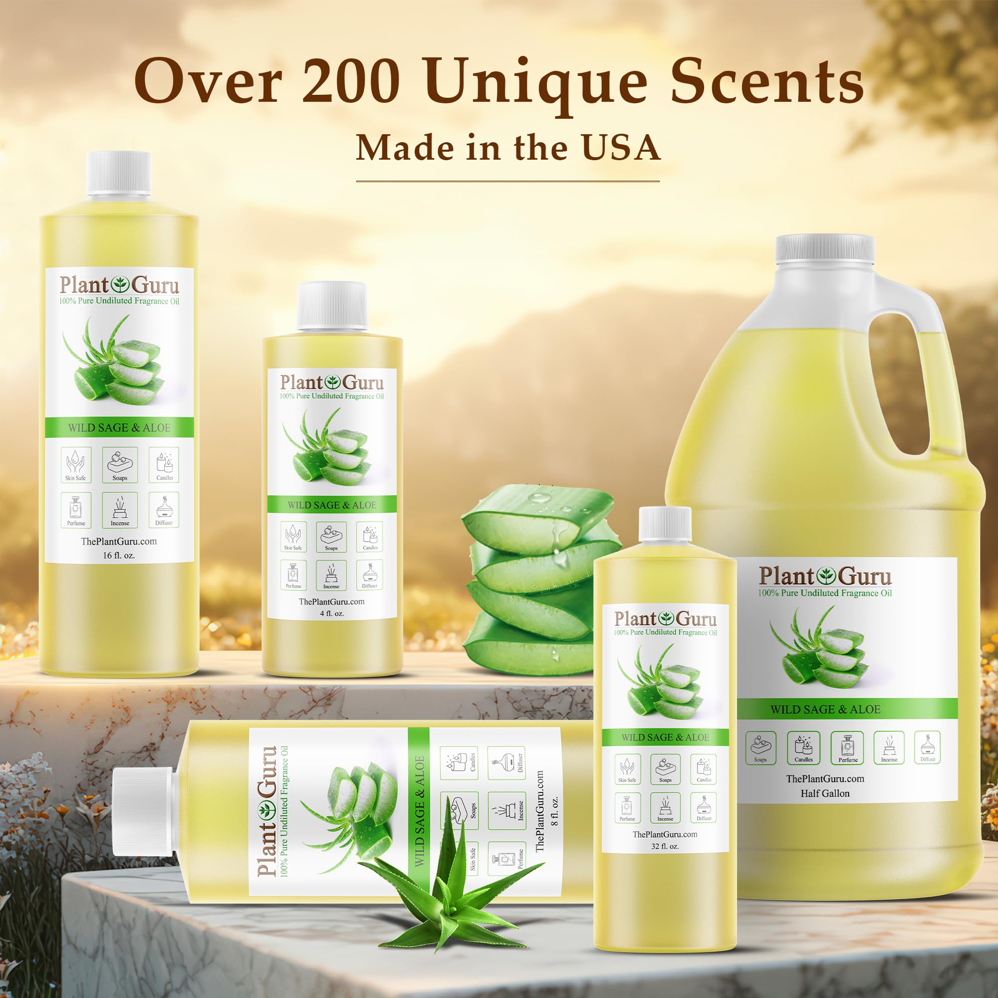 Plant Guru Wild Sage Aloe fragrance oil in diffuser for calming aromatherapy