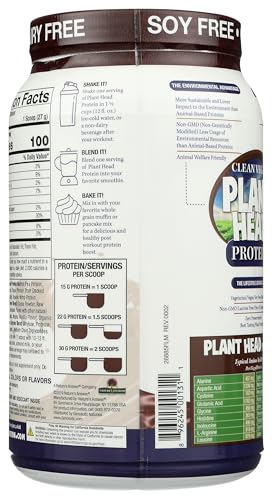 Genceutic Naturals Plant Head Protein Chocolate back nutrition panel