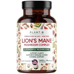 Bottle of Plant.O Lion's Mane 5-Mushroom Complex 90 caps
