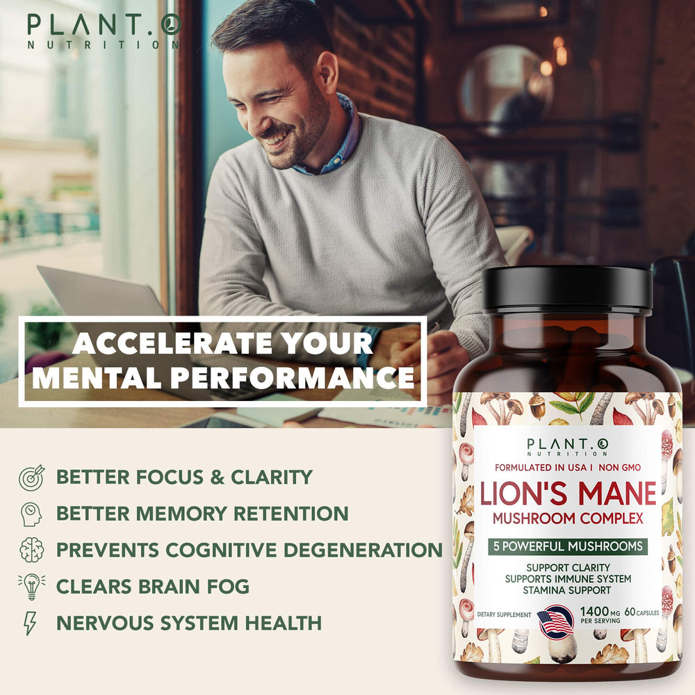 Mushroom blend capsules for brain health and immunity