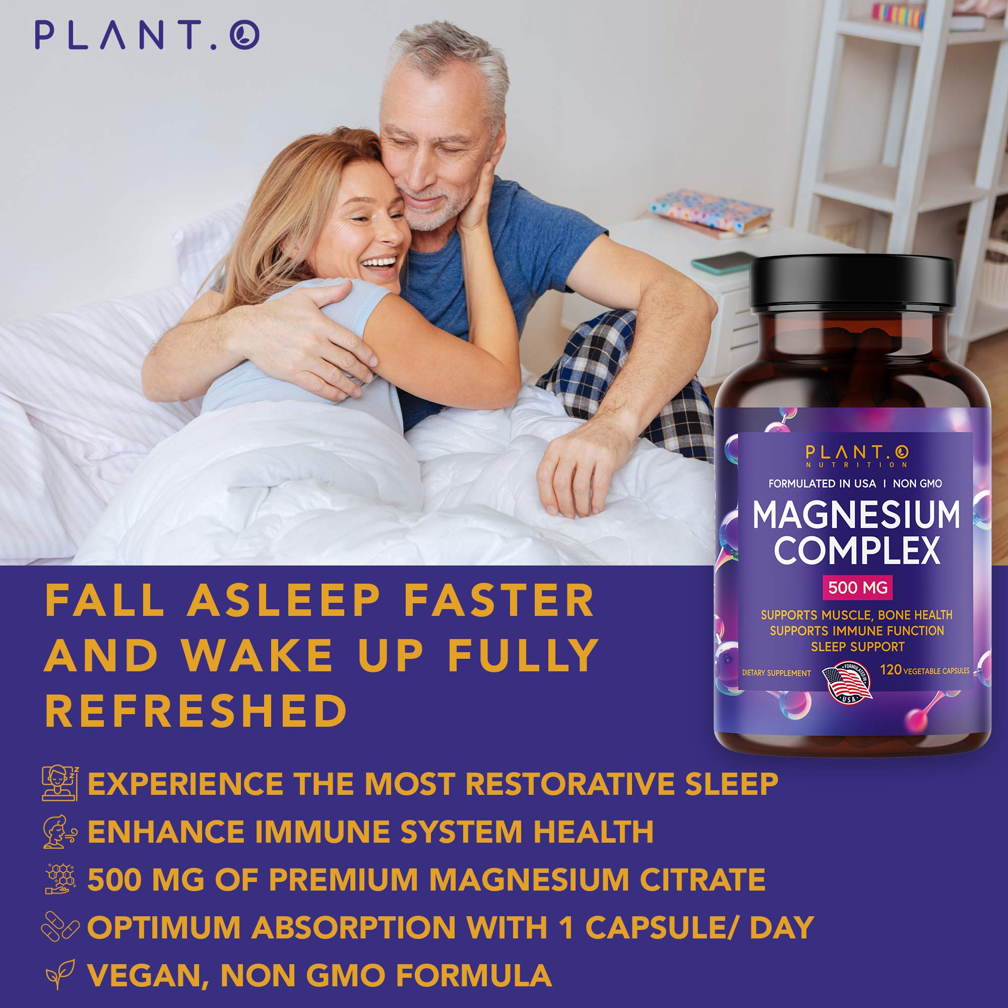 Plant.O magnesium capsules bottle with 120 vegan veggie capsules