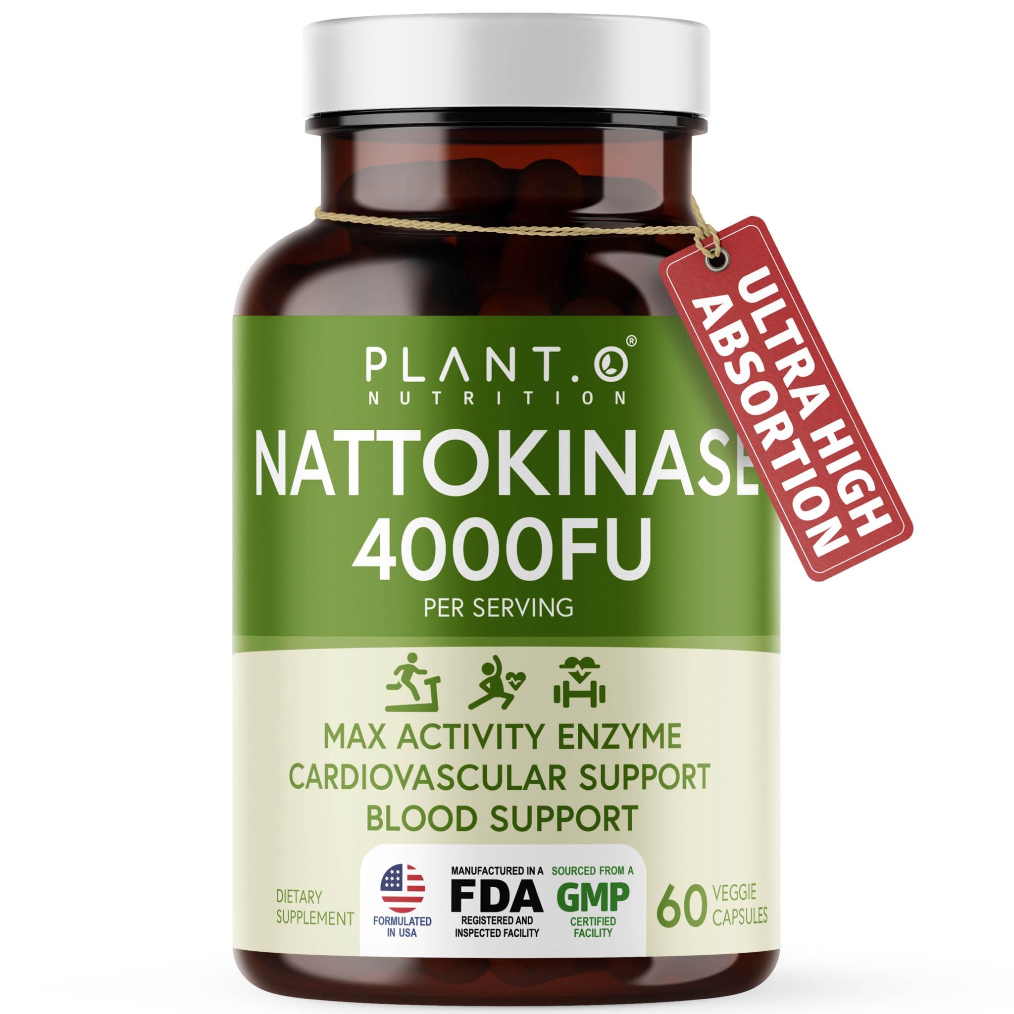 PLANT.O NUTRITION Nattokinase bottle front view