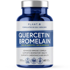 Bottle of Plant.O Nutrition Quercetin with Bromelain 1000mg - 60 veggie capsules
