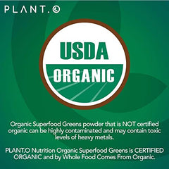 Vegan-friendly organic supplement packaging for Plant.O Super Greens