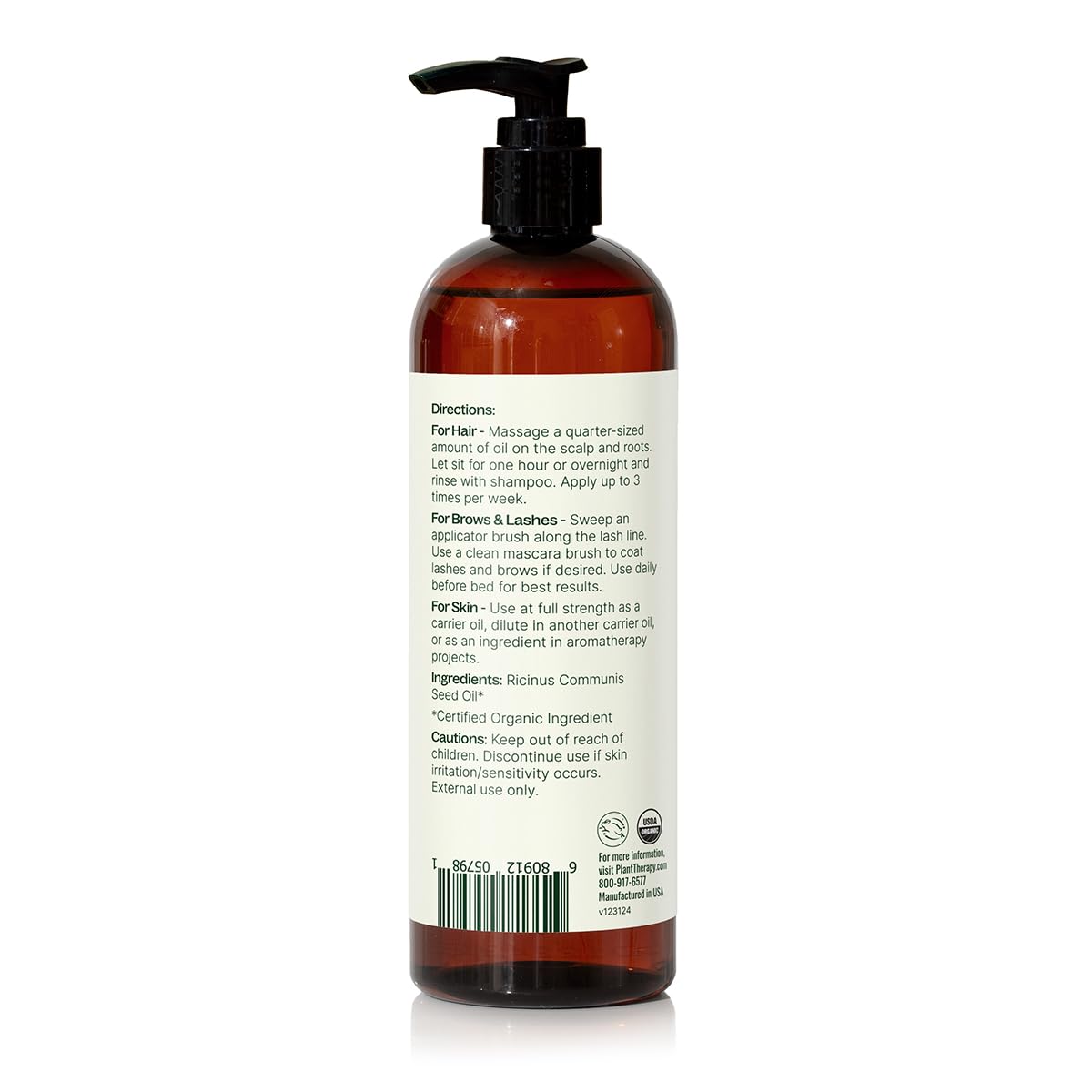 Packaging shot of Plant Therapy Castor Oil 16 oz