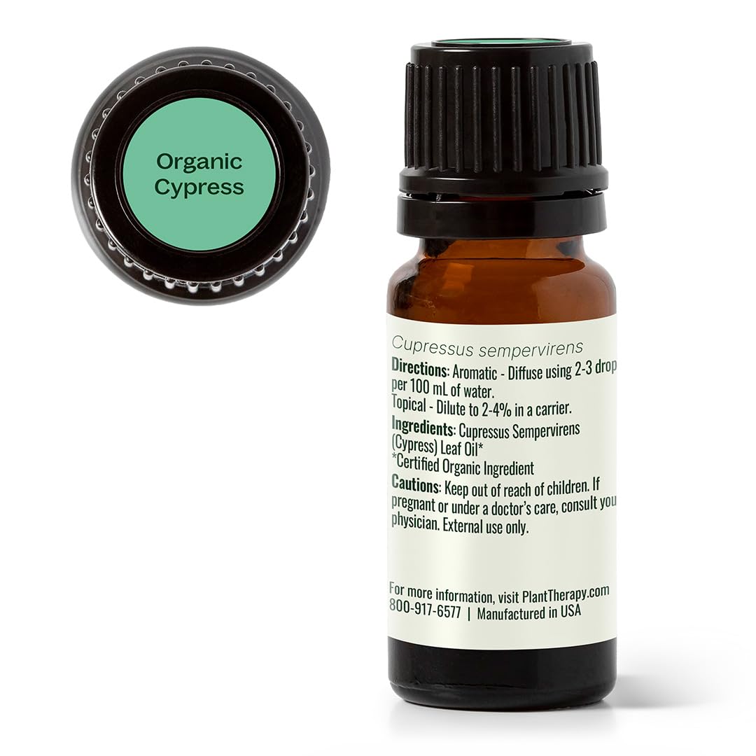 Herbal essential oil splash representing Cypress distillation