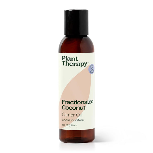 Front view of Plant Therapy Fractionated Coconut Oil 4 oz bottle