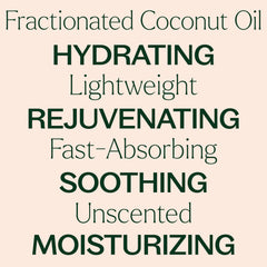 Skin application showing quick absorption of fractionated coconut oil