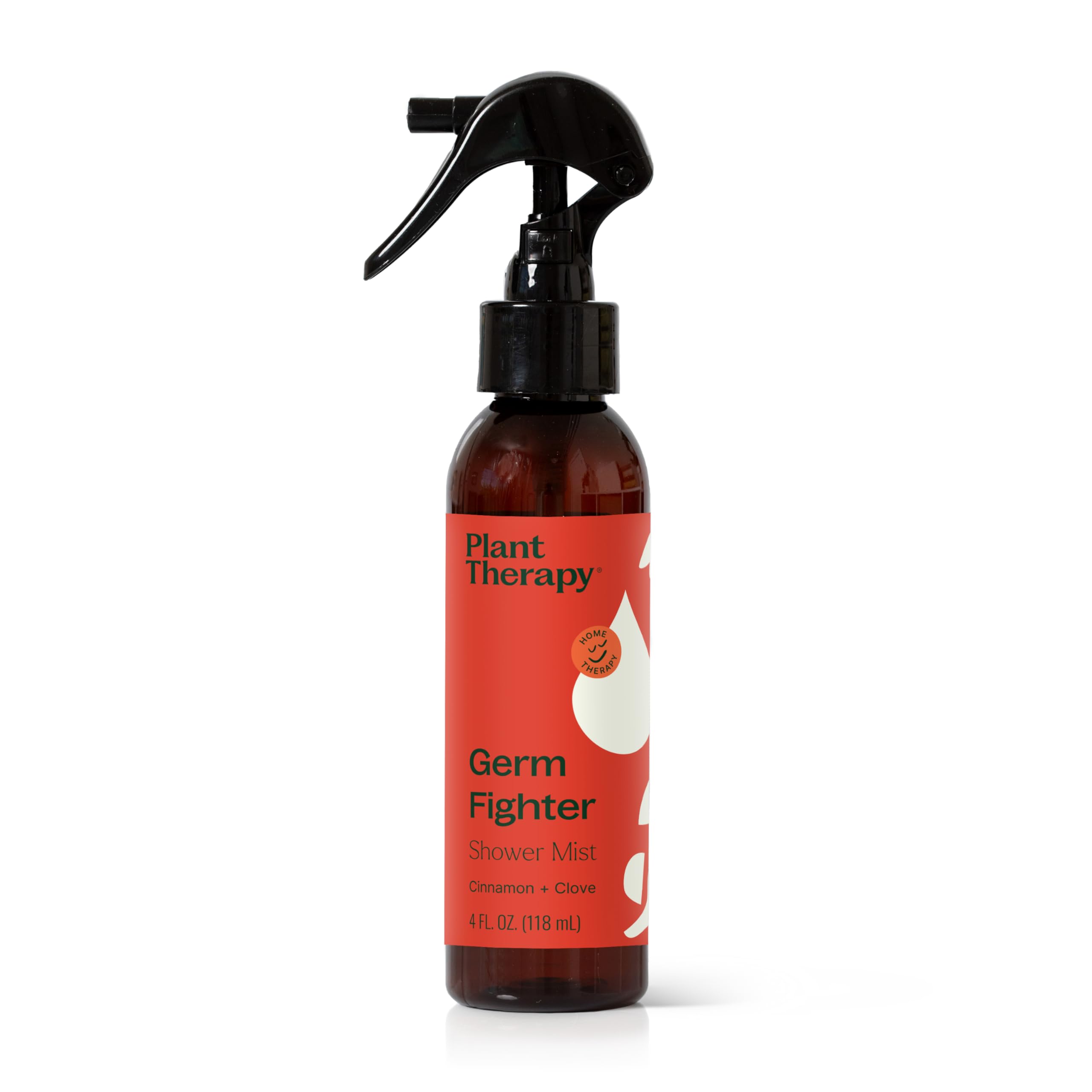 Front view of Plant Therapy Germ Fighter Shower Spray Mist 4 oz bottle