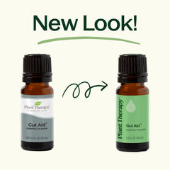 Plant Therapy Gut Aid ingredients list featuring peppermint and tarragon.