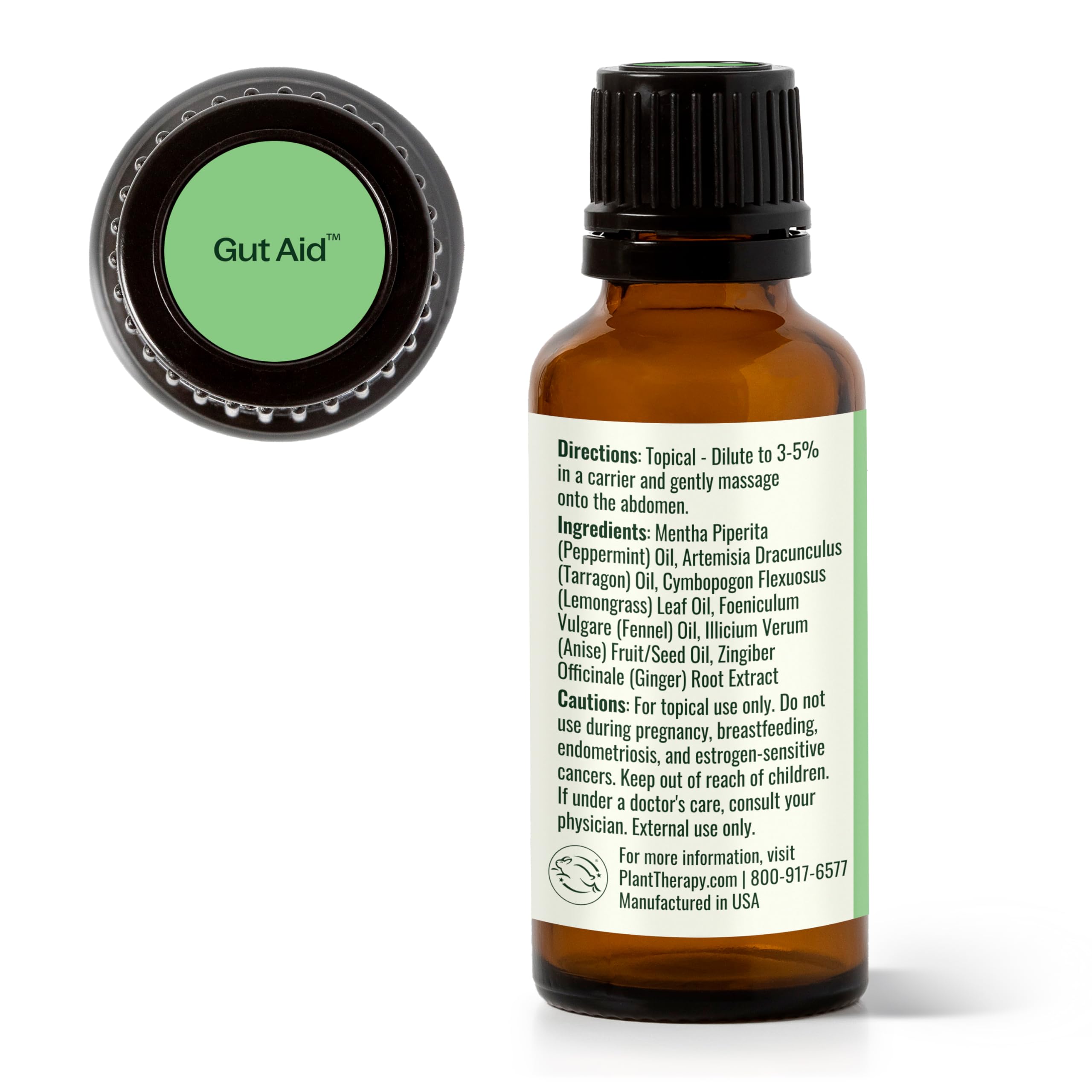 Plant Therapy Gut Aid on a shelf highlighting affordable, quality aromatherapy.