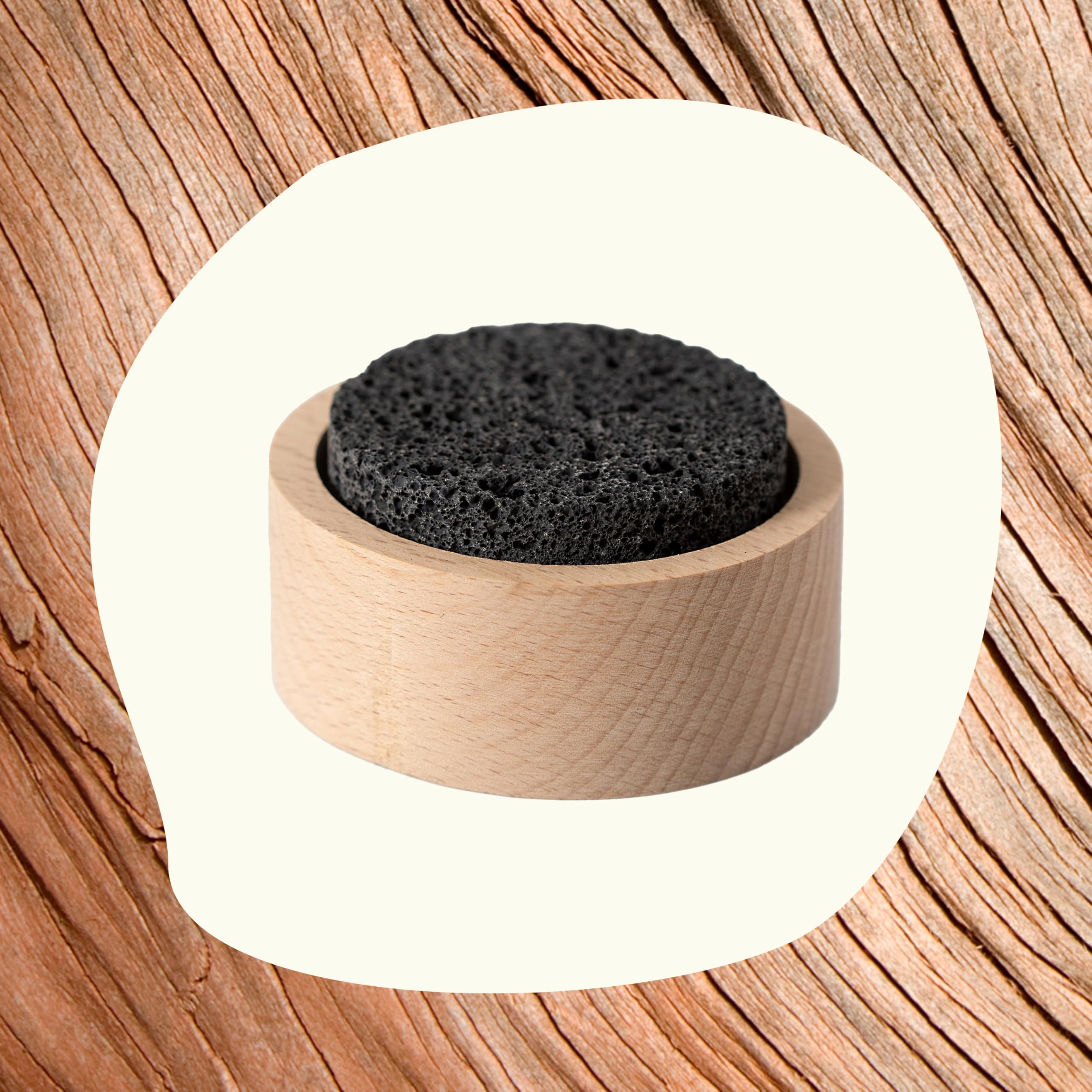 Close-up of lava rock passive diffuser showing natural texture