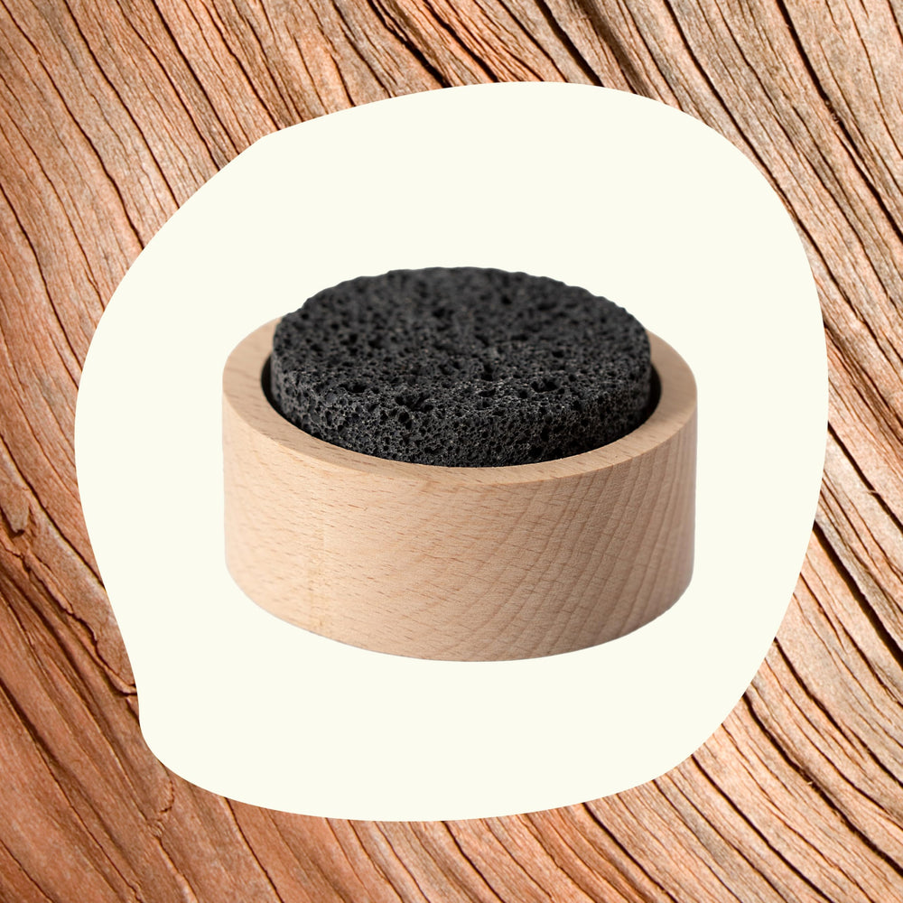 Close-up of lava rock passive diffuser showing natural texture