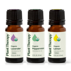 Hero image for Plant Therapy Organic Essential Oil Singles Set Lemon, Lavender & Peppermint 10 mL