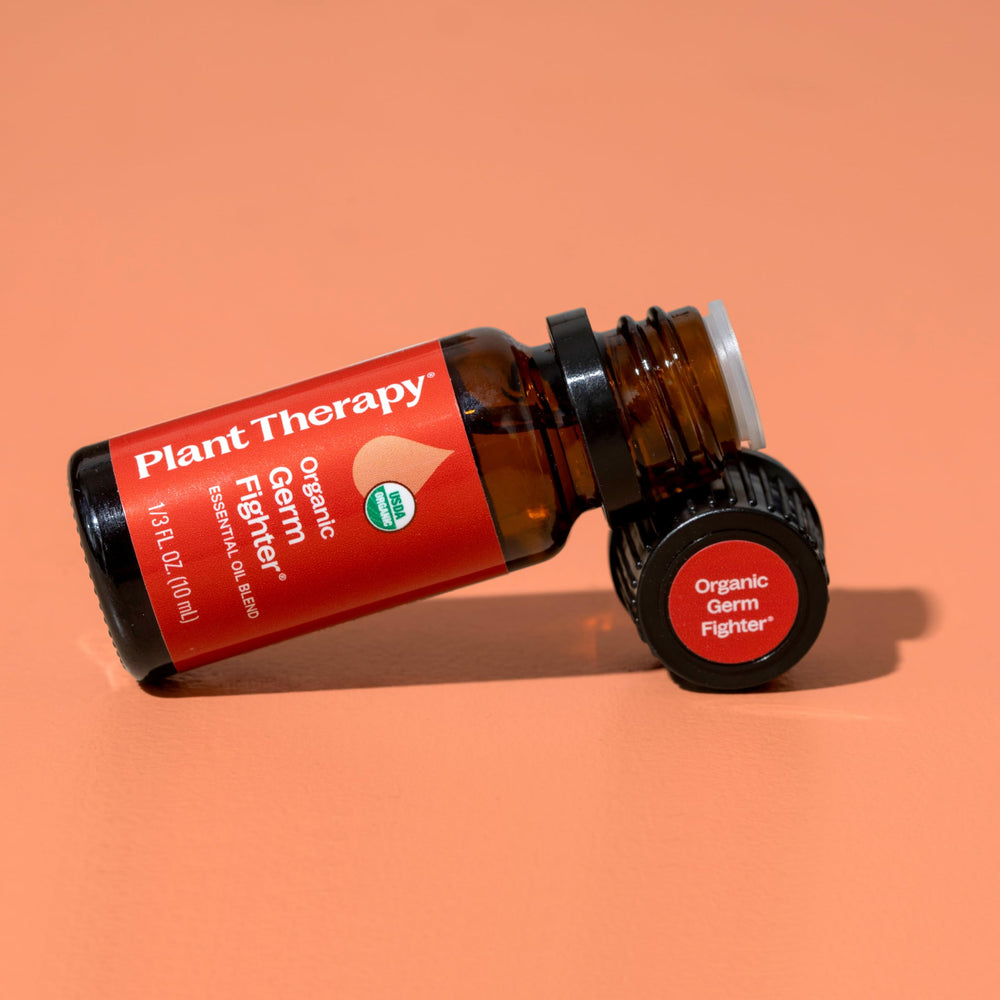 Packaging artwork for Plant Therapy Organic Fighter Essential Oil Blend