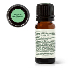 Plant Therapy peppermint oil packaging with organic certification