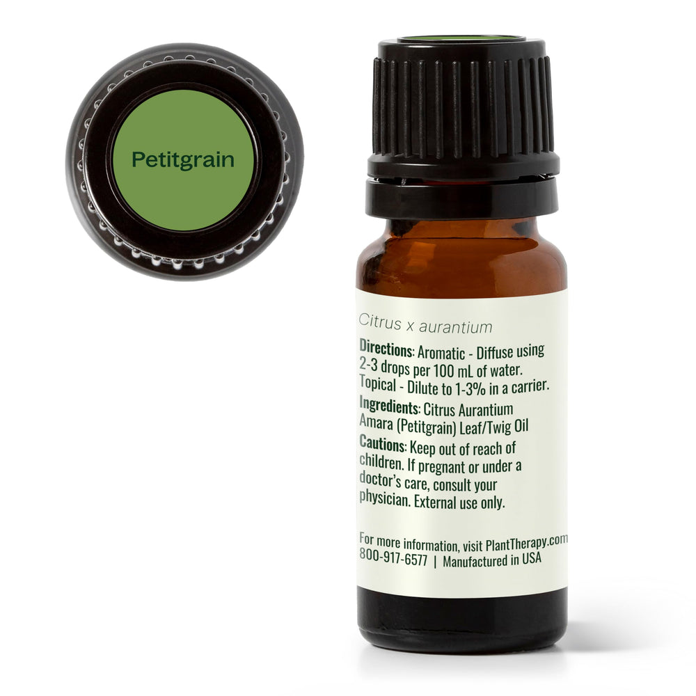 Packaging and label of Plant Therapy Petitgrain Essential Oil 10 mL