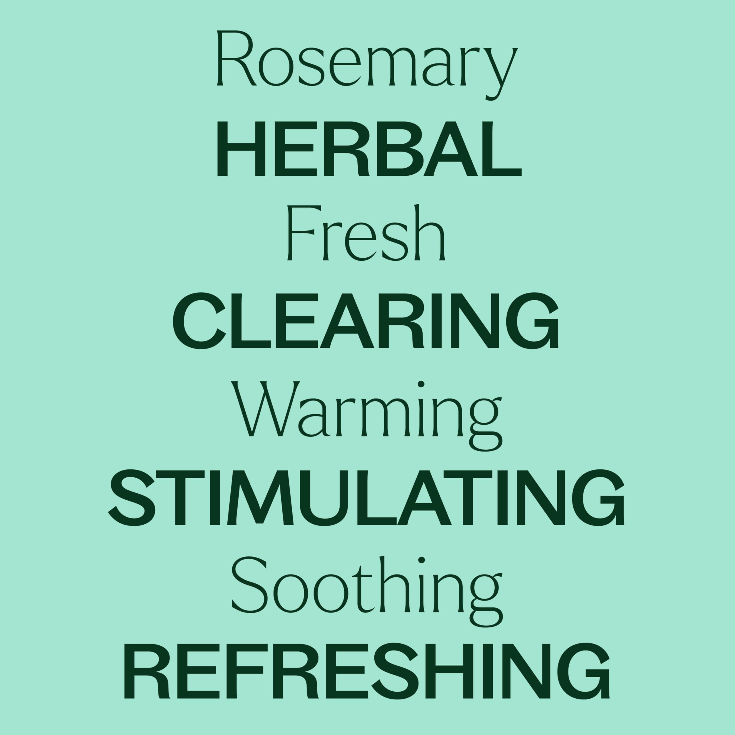 Fresh rosemary herb beside essential oil bottle