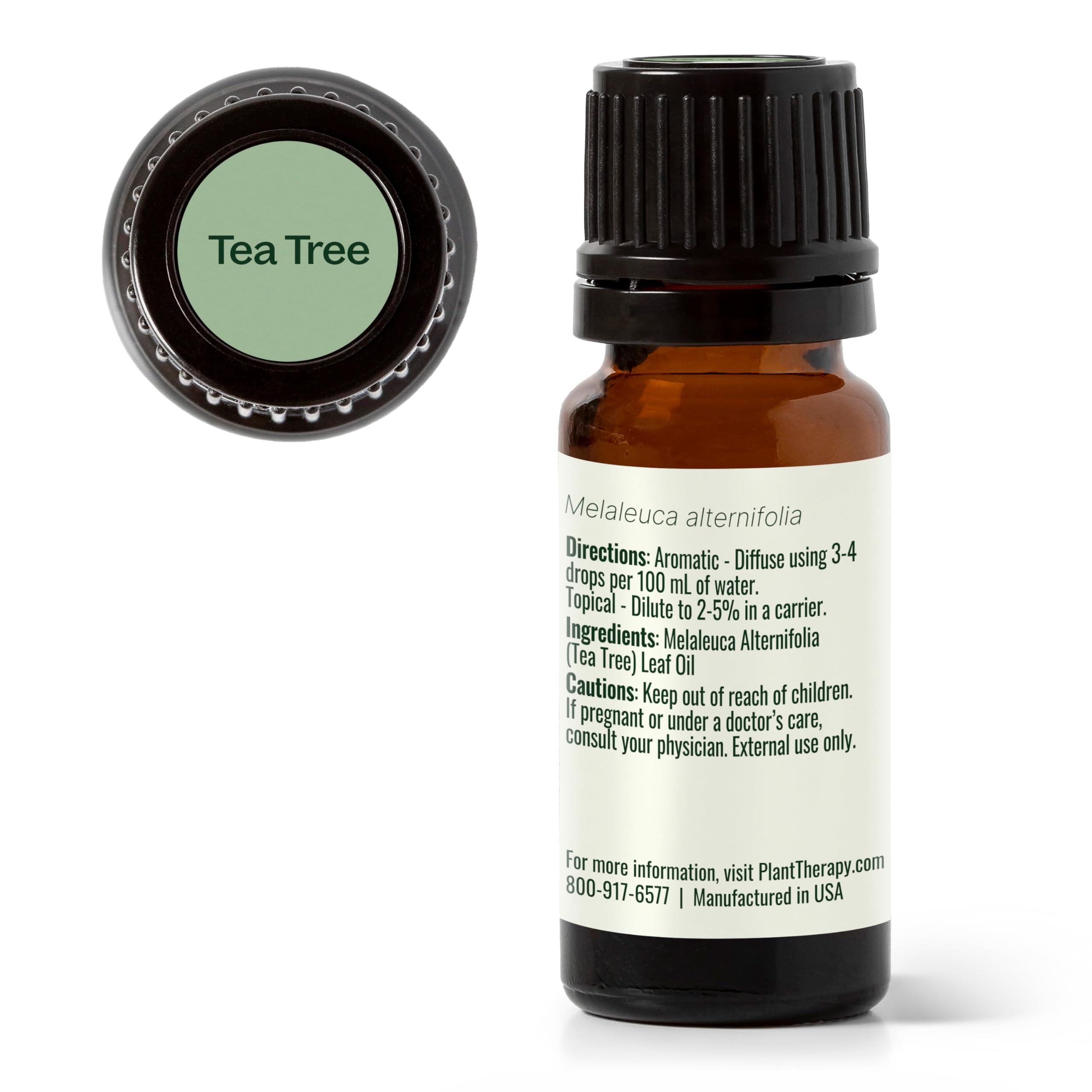 Packaging box and bottle of Plant Therapy Tea Tree Oil 10 mL